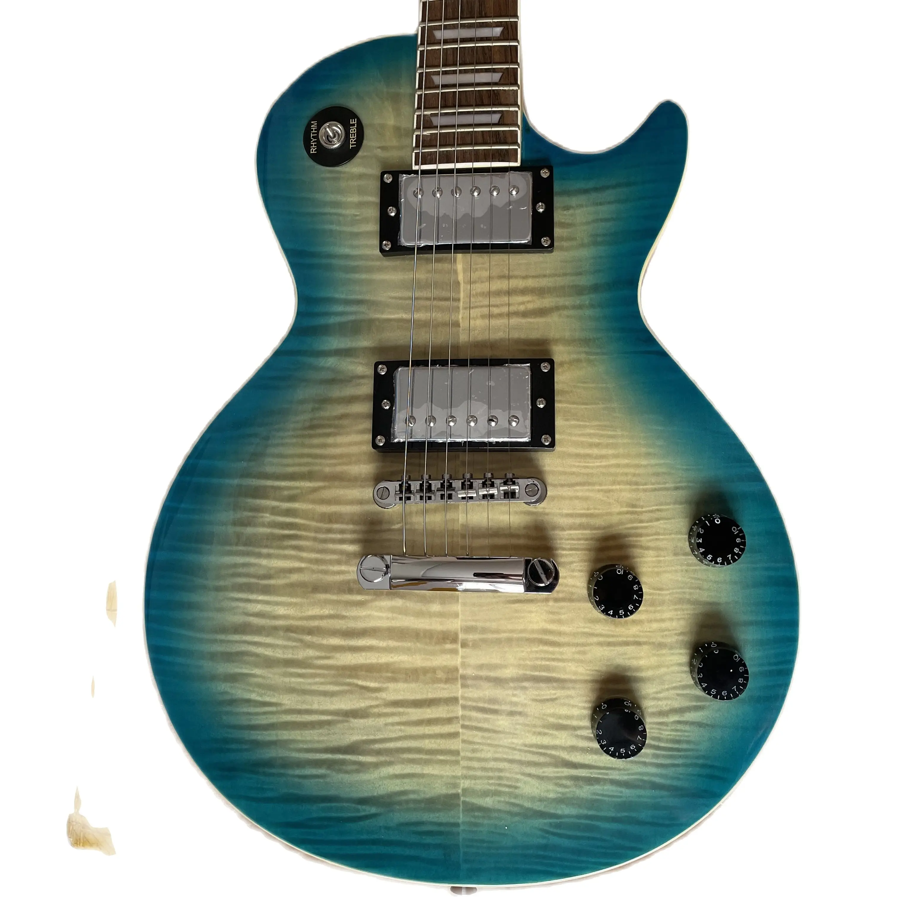 

Высококачественная электрогитара LP на заказ, с изображением озера синего заката, корпуса из красного дерева, фингерборда из палисандра, на ...