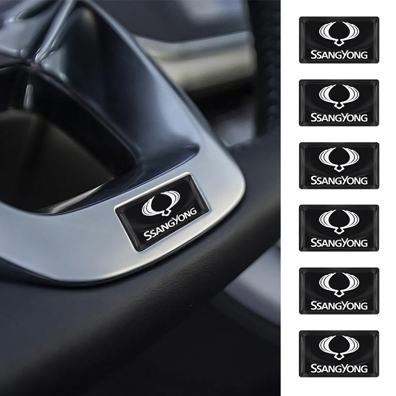 

10pcs Car Logo Styling Sticker Steering Wheel Decal For Ssangyong Korando Actyon Rexton 2 Scanner Rodius Kyron Tivoli Musso XLV