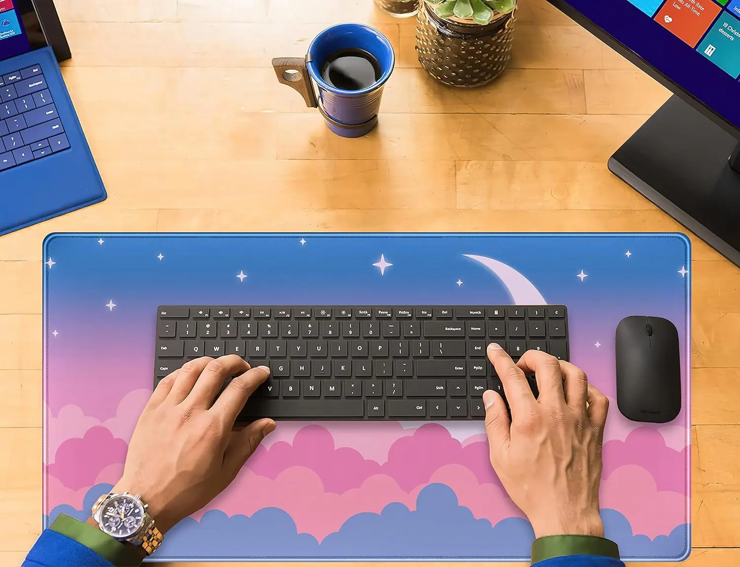 Large Blue Sky XXL Mousepad Cute Clouds Desk Mat Kawaii Pad Gaming Mouse Keyboard Computer for Decor