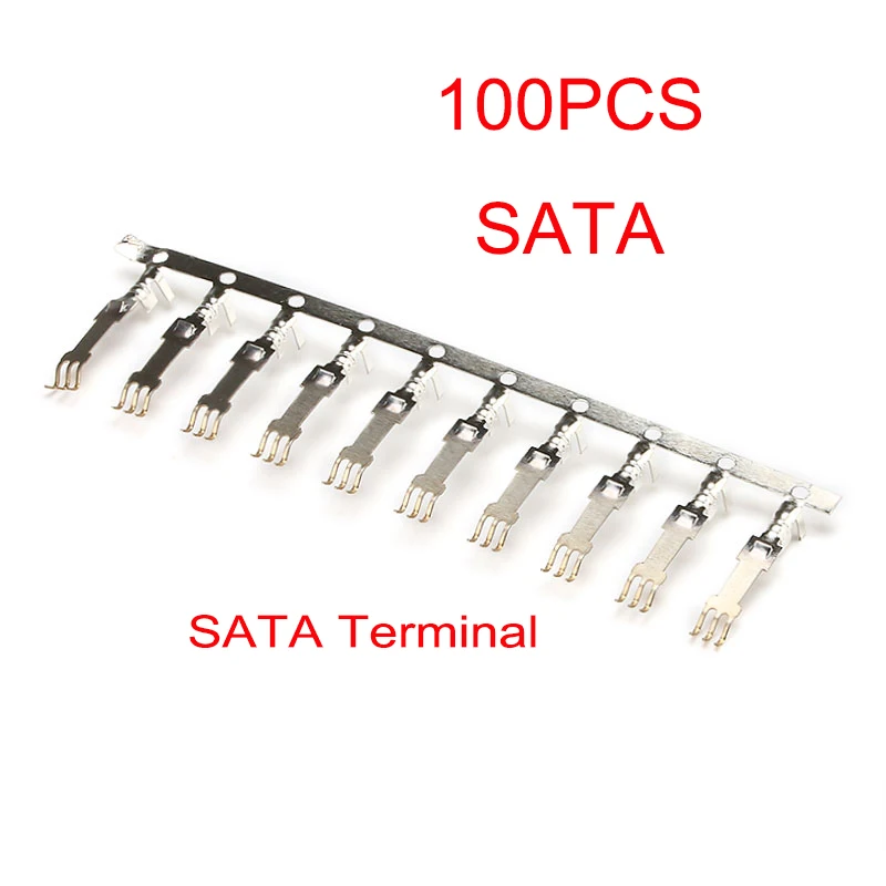 

100 шт. терминалы SATA язычковый однослойный штырь // Позолоченный разъем SATA для корпуса чехол Connector
