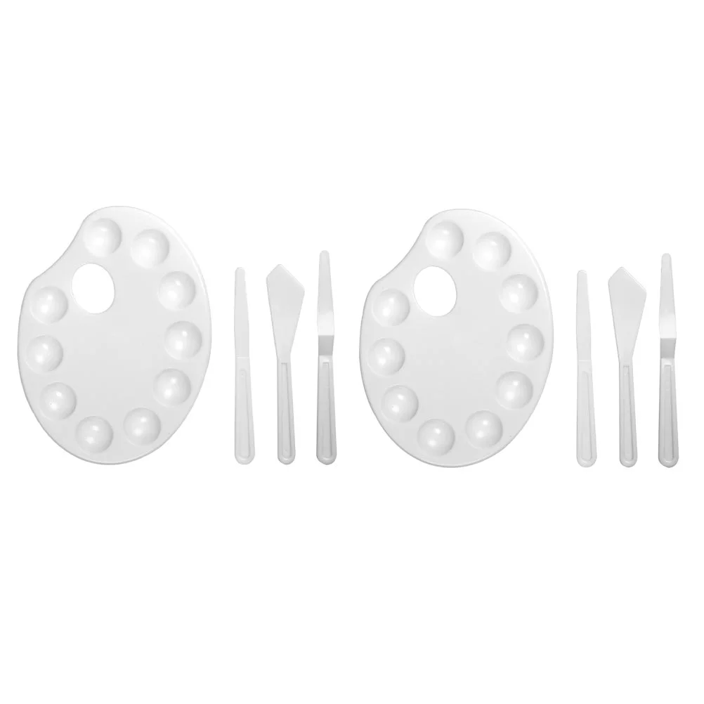 

1 Set Art Painting Color Mixing Trays Watercolor Pigment Trays with Painting Scrapers