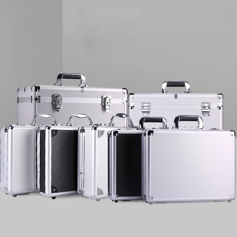 Portable Aluminum Tool Box Safety equipment Toolbox Instrument box Storage Case Suitcase Impact Resistant Case With Sponge