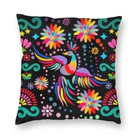 mexican floral flower textile pillow case home decoration nordic colorful embroidery cushions cover for sofa square pillowcase
