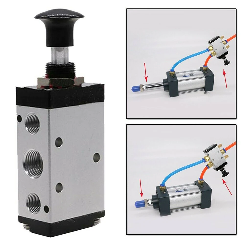 

Manual Push Pull Valve 4R210-08 5 Ways Accessories Control Muffler G1/4 Thread