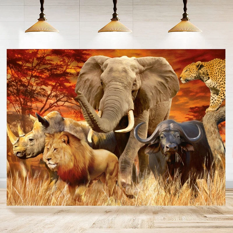 

Tropical African Forest Jungle Safari Scenic Photography Backdrop Large Banner Studio Background Photobooth Props Poster