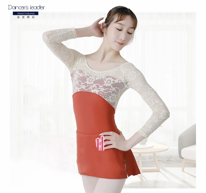 

Ballet Leotard For Women's Practice Dress Lace Embroidery Semi Transparent Leotard Ballet Actress Performance Dress