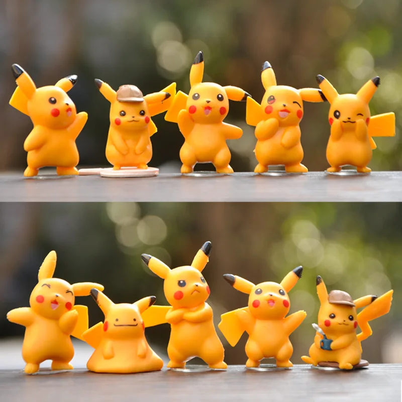 

10pcs/set Japan Mini Pikachu Pokemon Anime Figure Action Kids Toys Gifts Dolls 4-6cm Model