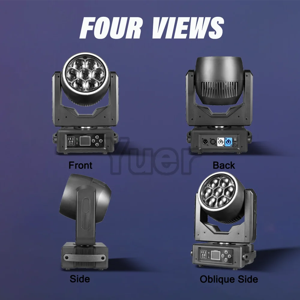 Фото Светодиодный прожектор YUER MINI 7X40W 4-в-1 RGBW с эффектом движущейся головы, световой эффект для сцены, мигающий луч, эффект окраски для диджеев, дискотек, вечеринок, баров, свадеб, клубов №3
