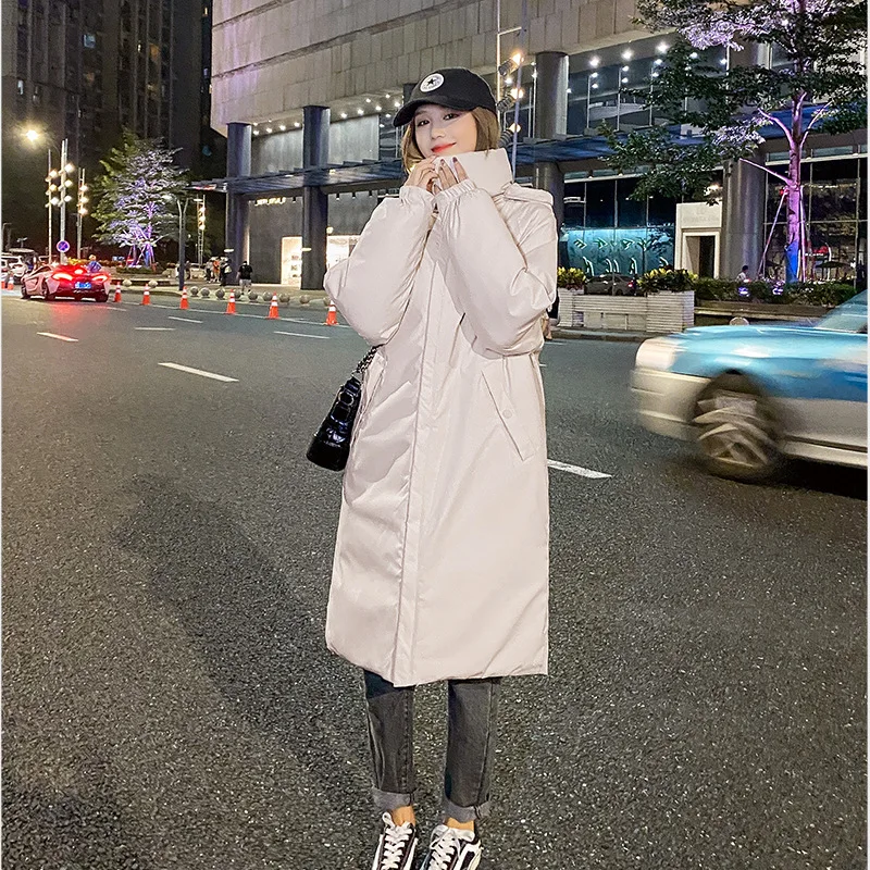 Winter Women Loose Parker Jacket Casual Black Hoodie Thick Warm Windproof Parka Fashion Women Outer Long Parka Coat