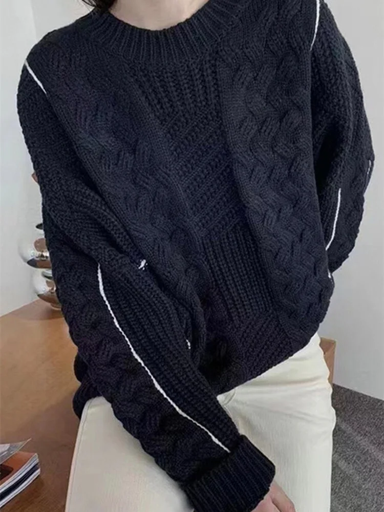 Японский модный пуловер в стиле ретро женский осенне-зимний утолщенный