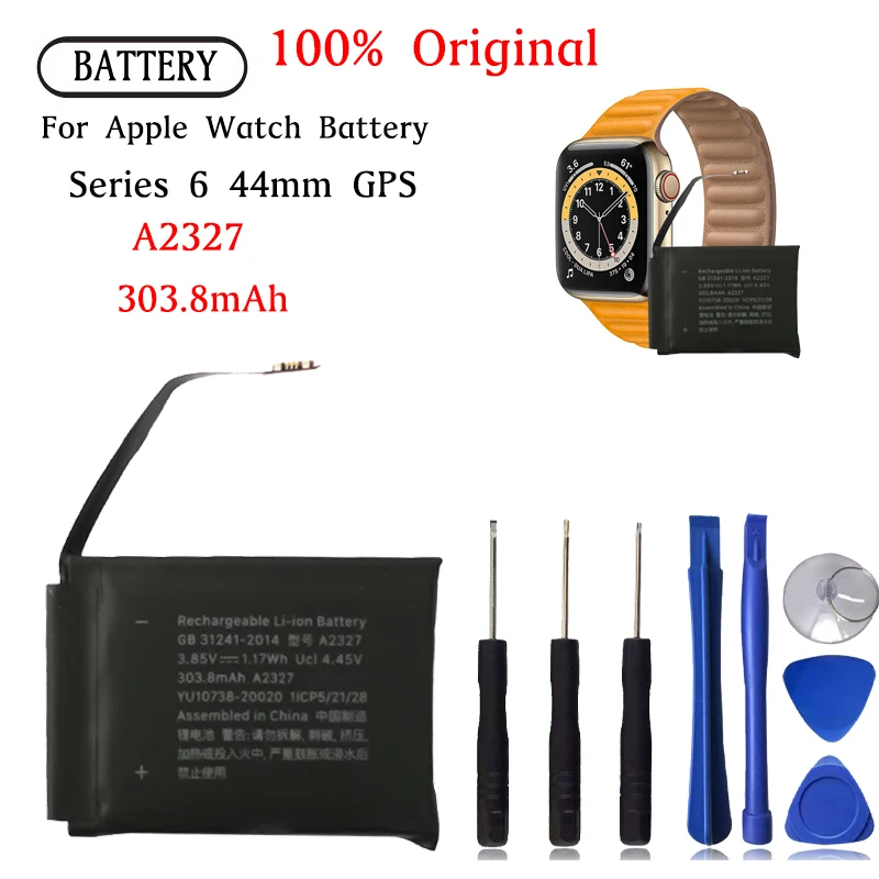 A2327 Battery For Iphone Apple Watch Series 6 44mm S6-44mm 6-44mm GPS Repair Part High Capacity Watch Batteries Bateria