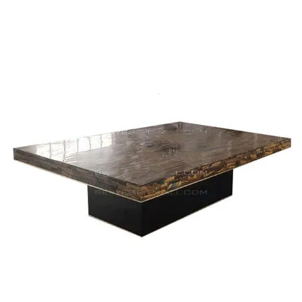 

Fashion modern light luxury creative rectangular solid wood paint large table art custom table