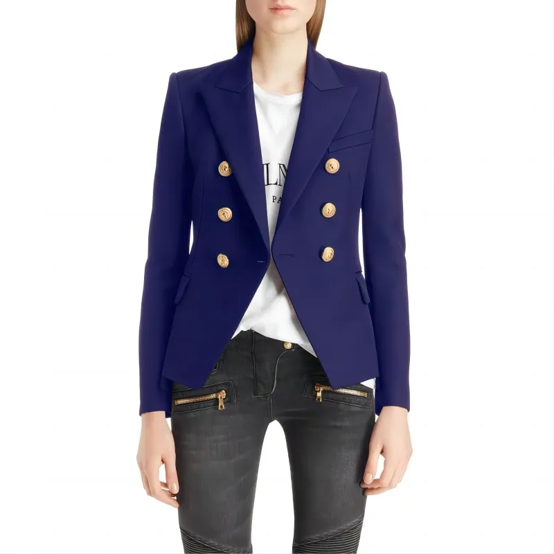 Women's Fashion Short Double Dreasted Small Blazer