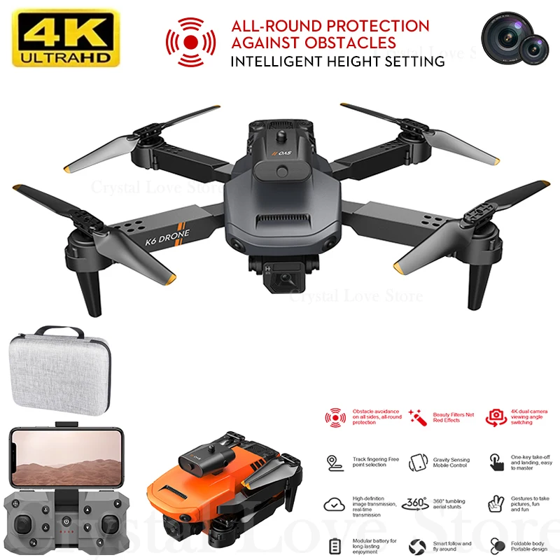 

Квадрокоптер с камерой 4k, 360 дюйма, Wi-Fi