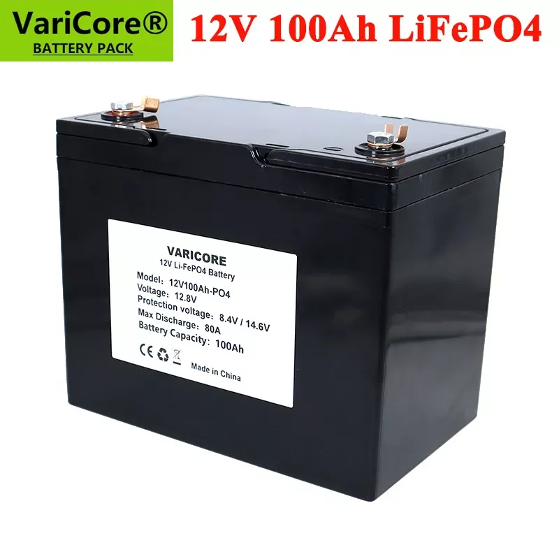 

2023New VariCore 12V 100Ah LiFePO4 Battery 12.8V Lithium Power Batteries 4000 Cycles For Campers Golf Cart Off-Road Off-grid Sol