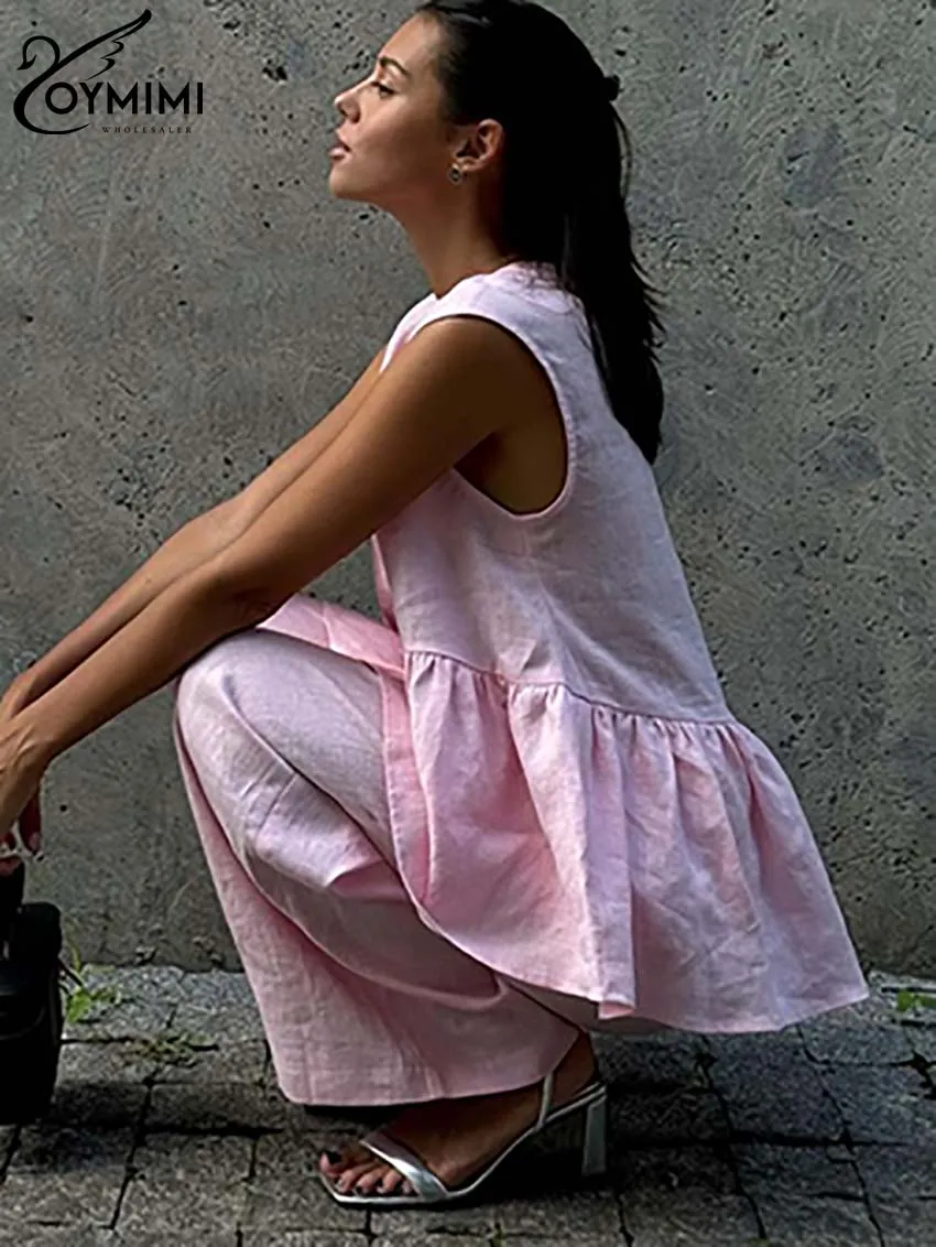 Oymimi модные розовые хлопковые комплекты женские из 2 предметов элегантные рубашки