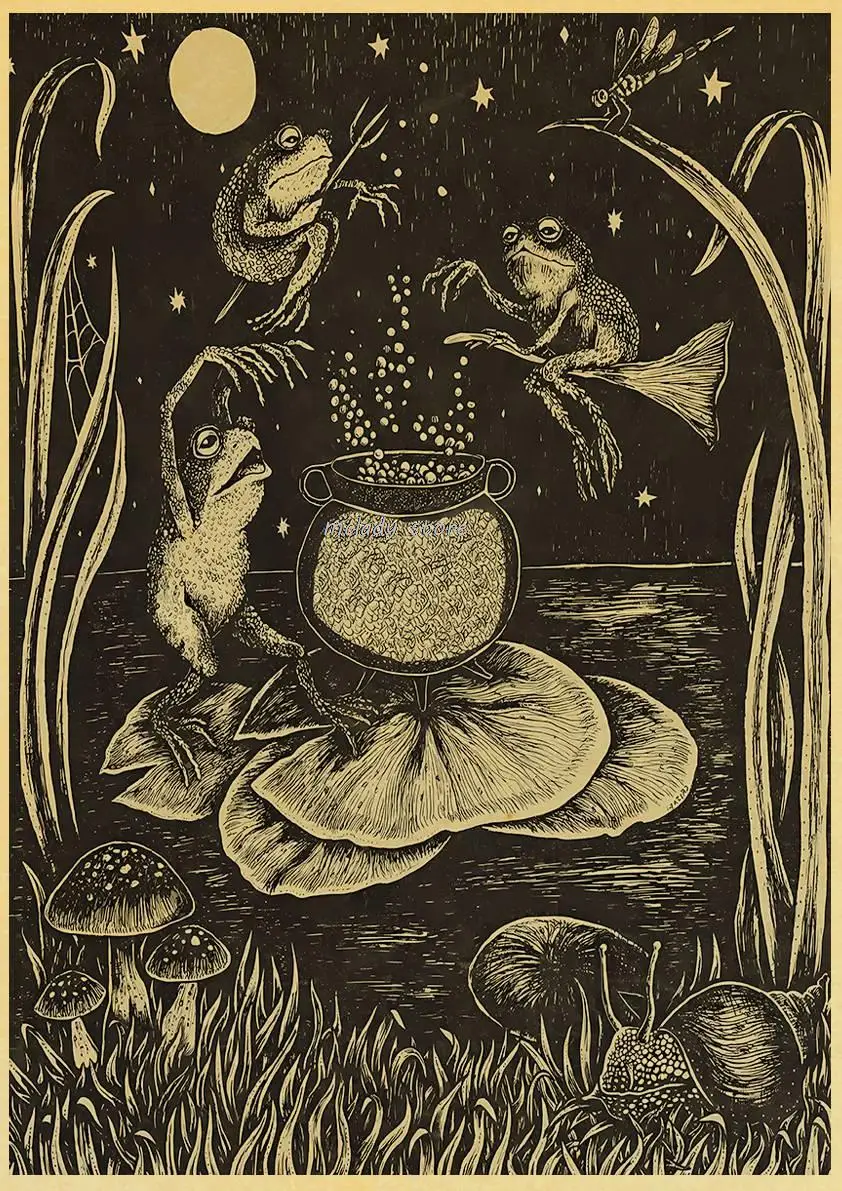 

Винтажные абстрактные постеры с ведьмой