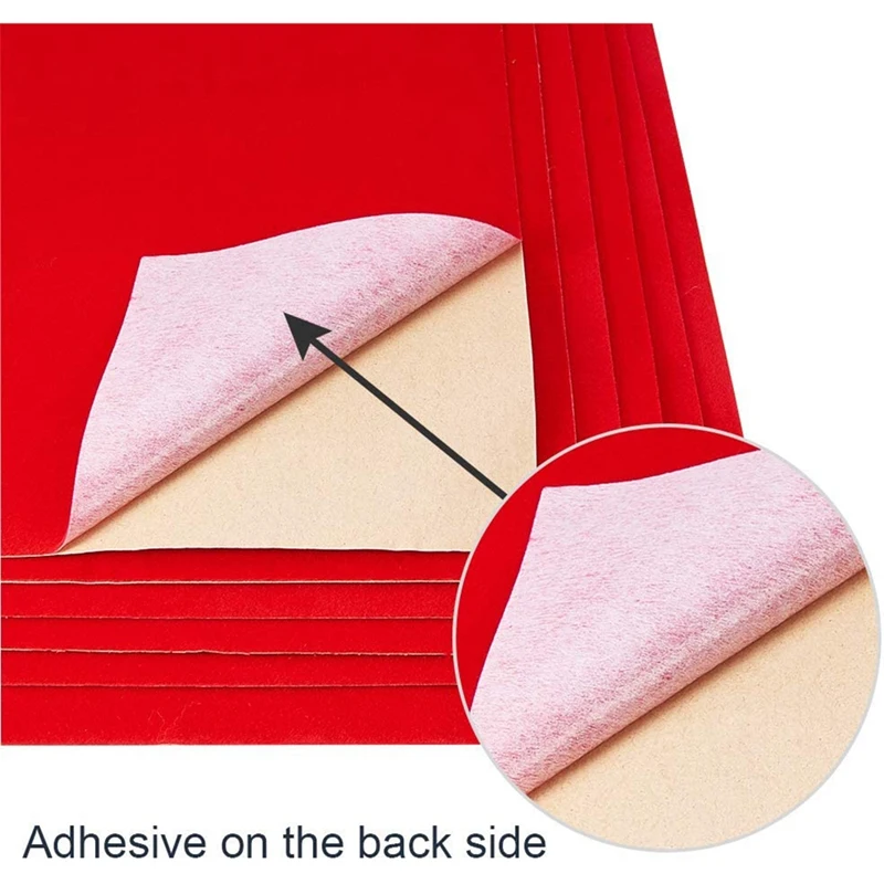 

10PCS Self Adhesive Felt Fabric,Soft Velvet Drawer Liner,DIY Velvet Fabric For Art & Crafts Jewelry Box Felt Liner