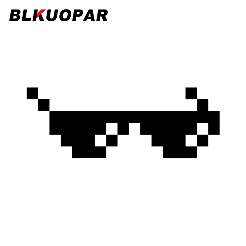 

BLKUOPAR Pixel Sunglasses Art Cartoon Car Sticker Occlusion Funny Scratch Vinyl Decals Die Cut Creative Original Car Label