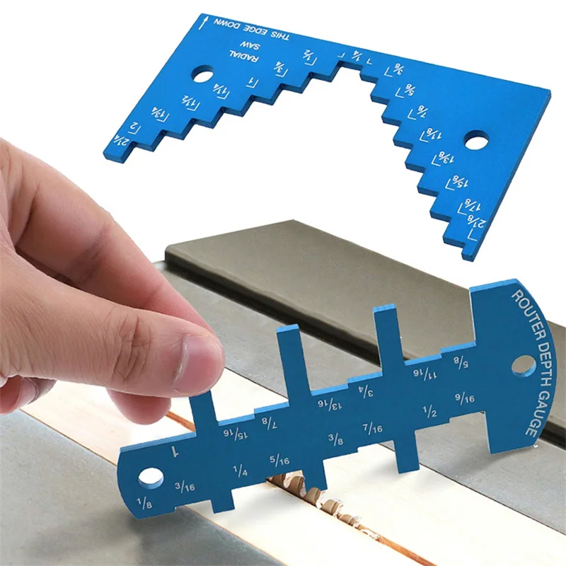 

Depth Measuring Ruler Table Saw Measuring Ruler Limit Gauge Height Aluminum Alloy DIY Small Saw Blade Manual Woodworking Tools