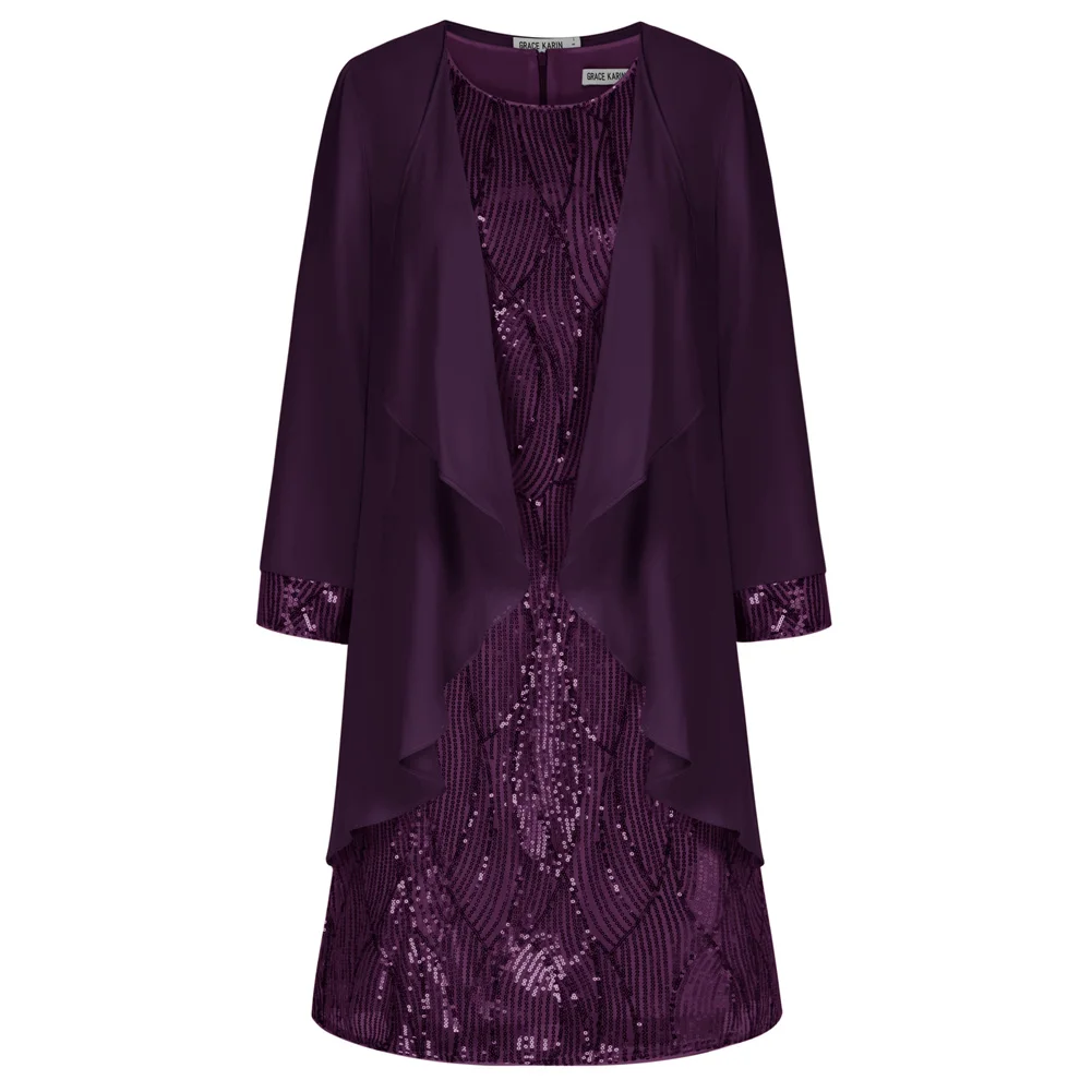 Женское вечернее платье с блестками GK винтажное без рукавов круглым вырезом и