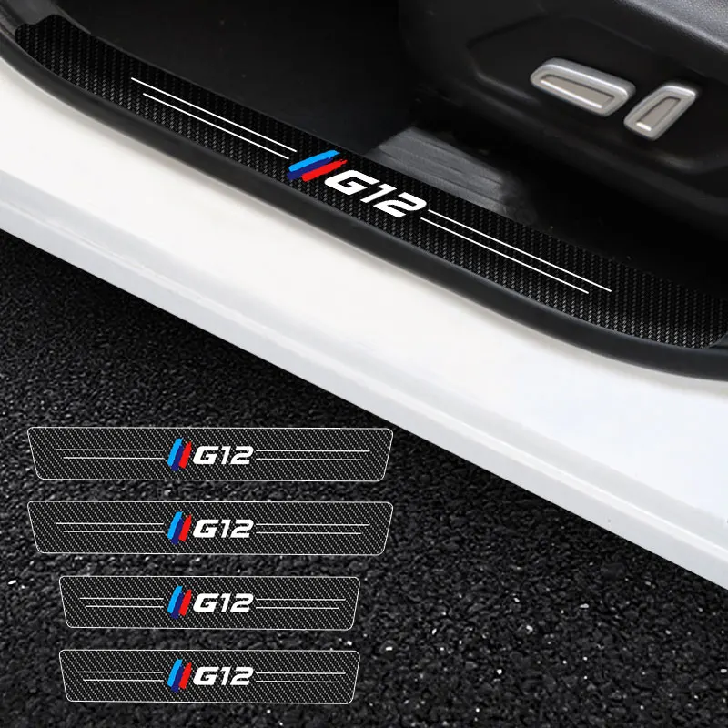 

4Pieces Car Door Entry Pedal Guards For BMW 7 Series G12 Car Threshold Stickers Auto Scuff Plate Carbon Fiber Sill Protector