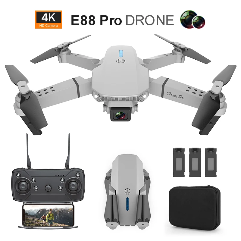 

Дрон E88 Pro с двойной камерой 4K HD, Wi-Fi, FPV