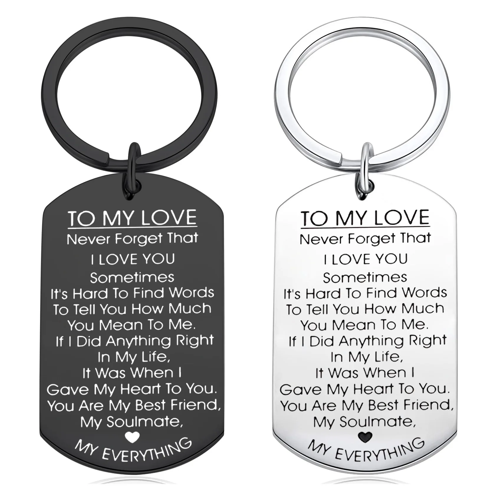 

To My Love Keychain Gift for Husband Wife Anniversary Valentines Birthday Boyfriend Girlfriend Jewelry for Him Her Women Men