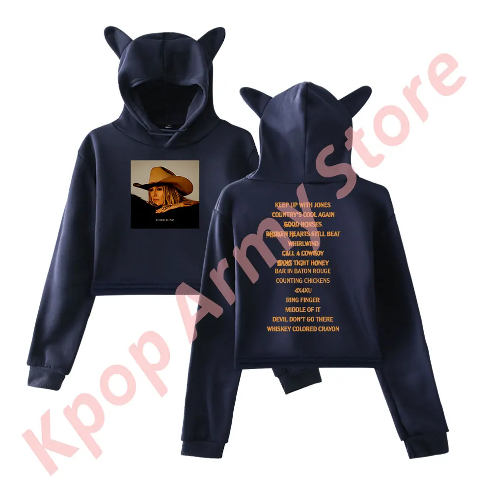Lainey Wilson Whirlwind Tracklist Merch Pullover Female Cat Ears Hoodie Long Sleeve Top Women's Clothes