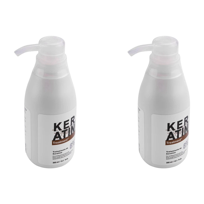 

2X Purc Brazilian Keratin Treatment Straightening Hair 8% Formalin 300Ml Eliminate Frizz