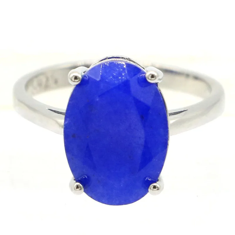 

3.6g 925 SOLID STERLING SILVER Ring Red Rubies Green Emerald Blue Sapphire Rich Blue Violet Tanzanite CZ Gift For Girls