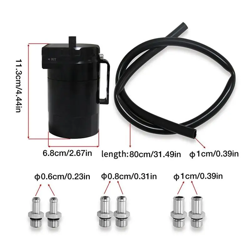 300ml Oil Catch Can Kit Car Universal Baffled Aluminum Oil Trap Reservoir Tank Catch Tank With Air Filter