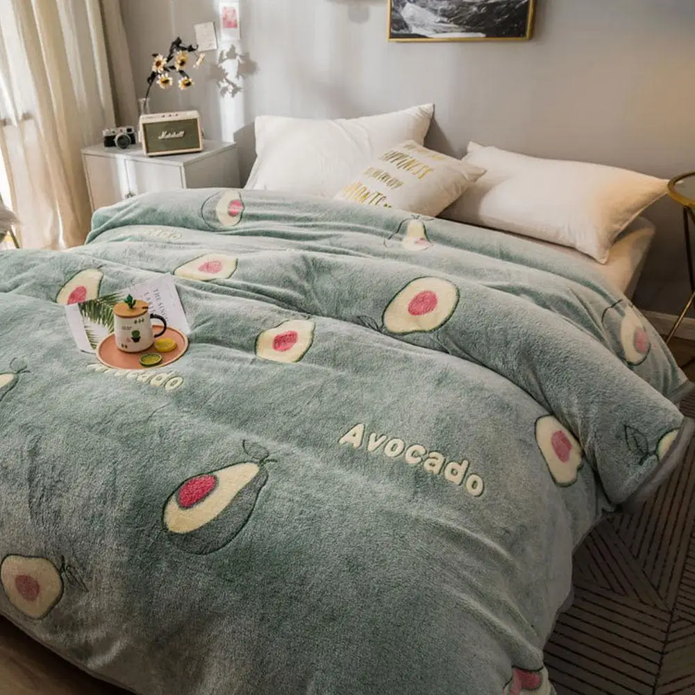 

Cartoon Thicken Blankets Flannel Children's Four Seasons Blanket Winter Nap Fluffy Sofa Throw Blanket Bedspread on The Bed