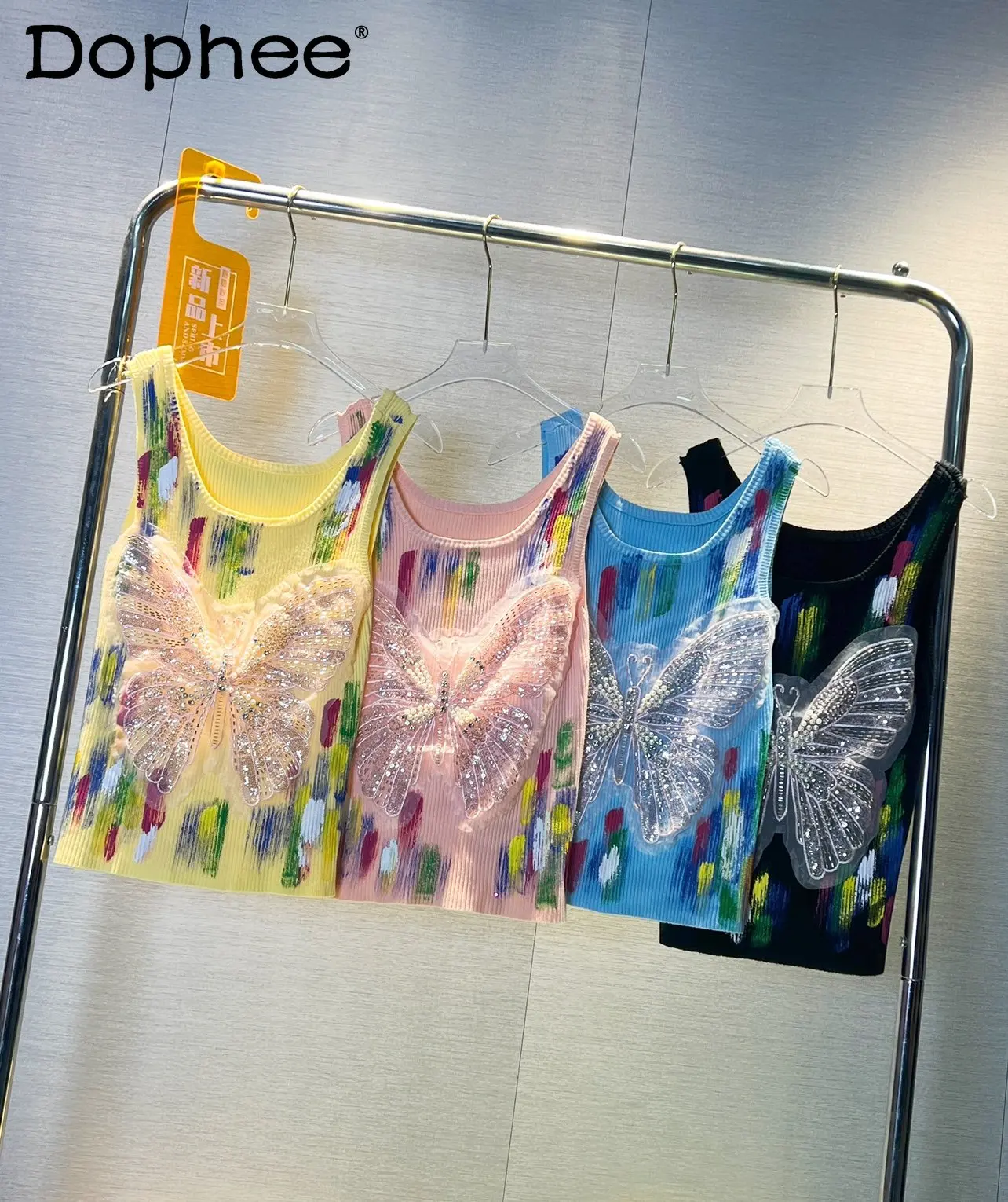 

Изысканная женская дизайнерская майка, летняя модная женская футболка без рукавов с вышивкой, модный топ