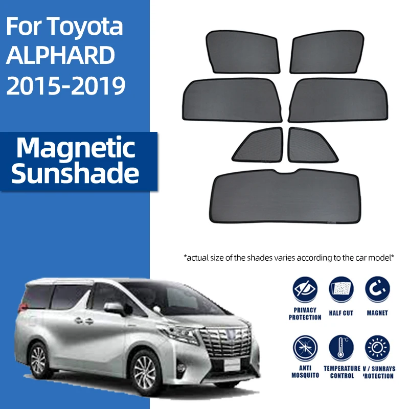 

Для Toyota ALPHARD H3 2015-2017, переднее лобовое стекло, автомобильный солнцезащитный козырек, боковая шторка, солнцезащитный козырек, задняя Магнитна...