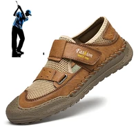 2022 summer mens golf walking sneakers mesh breathable nail free comfort golf training sneakers plus size golf sneakers