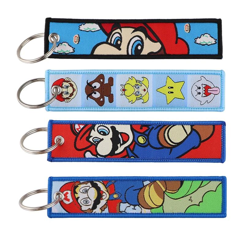

Cartoon Embroidered Key Tag Keychains Women Anime Keychain for Car Motorcycles Keys Keyring Men Holder Fashion Jewelry Gifts