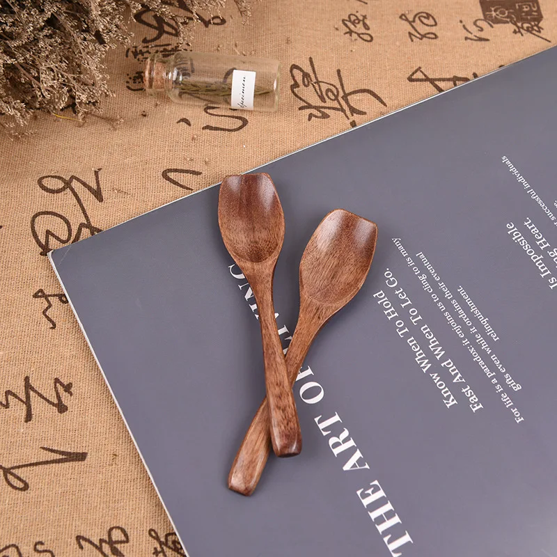 Японская деревянная ложка для приправ маленькая десертные ложки смешивания кофе