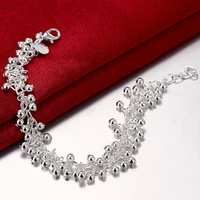 linjing 925 sterling silver grapes smooth beads bracelet for wedding engagement woman fashion jewelry