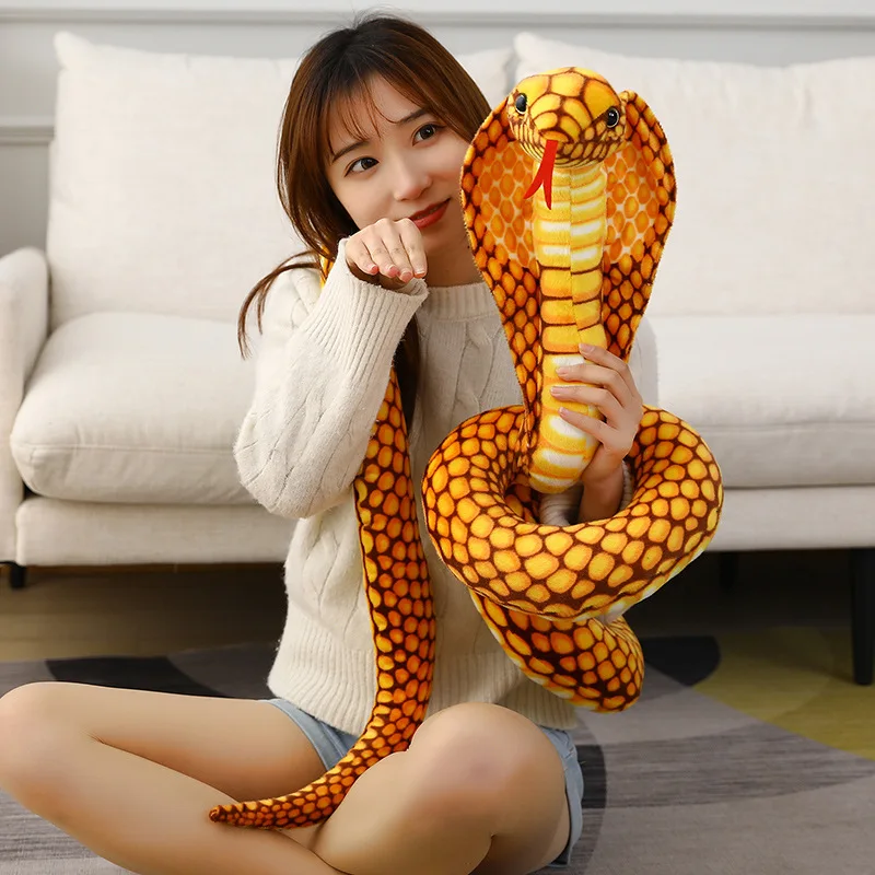 

80-240cm Stuffed Boa Cobra Doll Simulated Colorful Snakes Plush Toy Forest Animal Sofa Chair Decorate Props Girls Boys Present