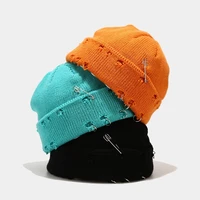 harajuku women crochet knitted hats winter autumn street hip hop hole skullies beanies unisex fashion thick warm hat melon caps