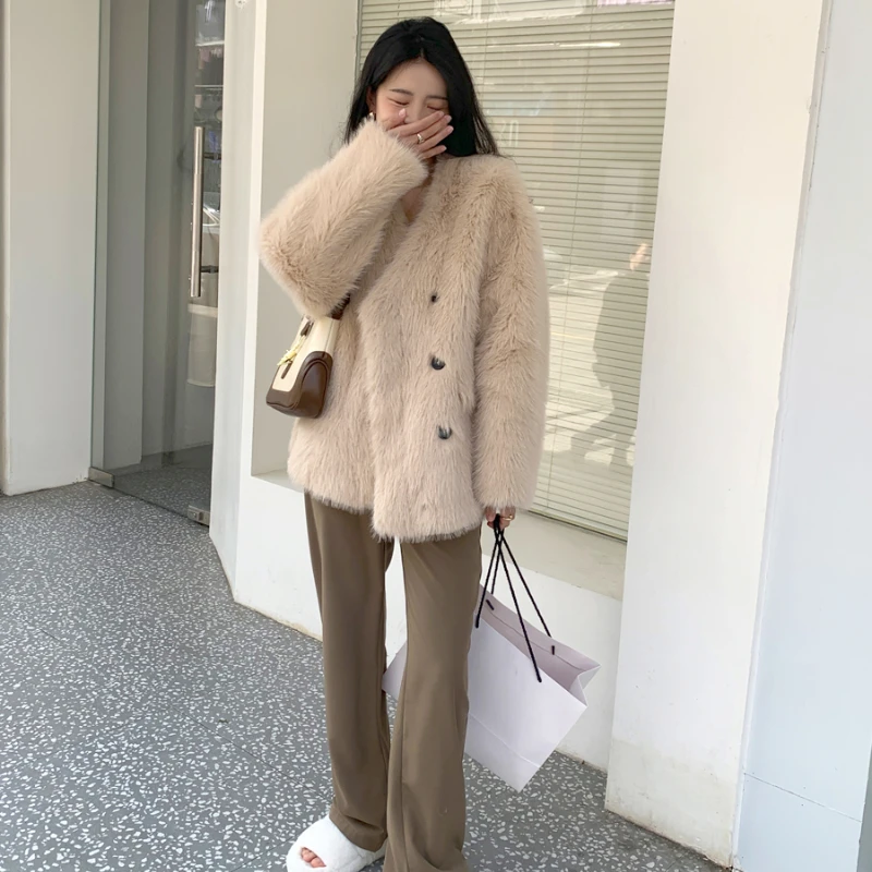 Fur Coat Female Young Fox Environmental Protection Velvet Winter Loose Leather Fur Coat