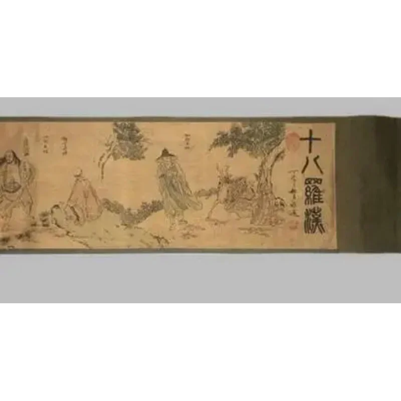 

Картина из старой китайской шелковой бумаги, картина буддистских восьмидесяти аршапок, картина из прокрутки