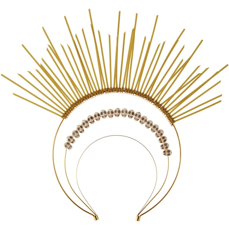 

Golden Color Cosplay Angel Halo Shape Headband Festival Hair Hoop Xmas Shows Headpiece New Year Costume Prop Unisex
