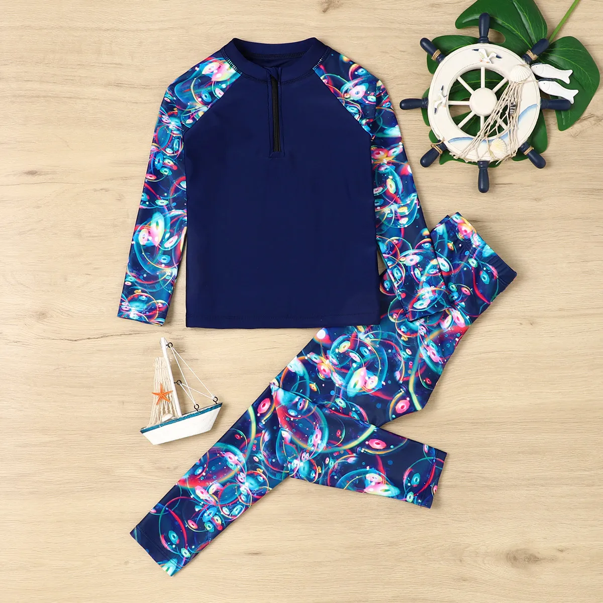 

Детский купальник для девочек детский раздельный купальник Детский раздельный длинный пляжный купальник с коротким рукавом