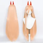 Парик для косплея макима из аниме бензопила, длинные волосы оранжевого цвета с Заколкой-гудком, термостойкие волосы из волокна, вечерние Костюмы для ролевых игр