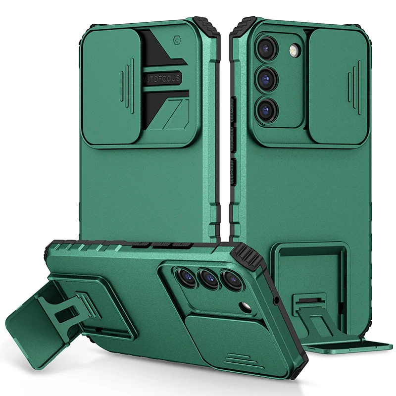 

Luxury Stand Silicone Shockproof Armor Case For Samsung Galaxy S22 S21 S20FE Plus Note20 Ultra A23 A52 Back Cover for a13 case
