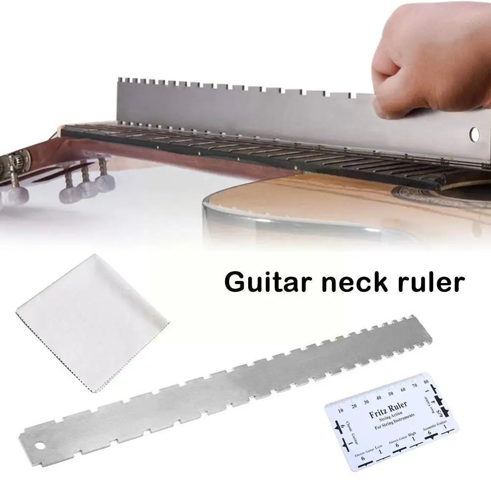 

Guitar Neck Notched Straight Edge Luthiers Tool With Electric Accessories Gauge Action Measuring String Guitar Tool Ruler K T1l8