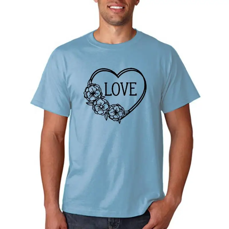 

Female Tee Women Flower Floral Love Heart T-shirts Short Sleeve Ladies Fashion Casual Clothing Summer Graphic Tshirt Clothes