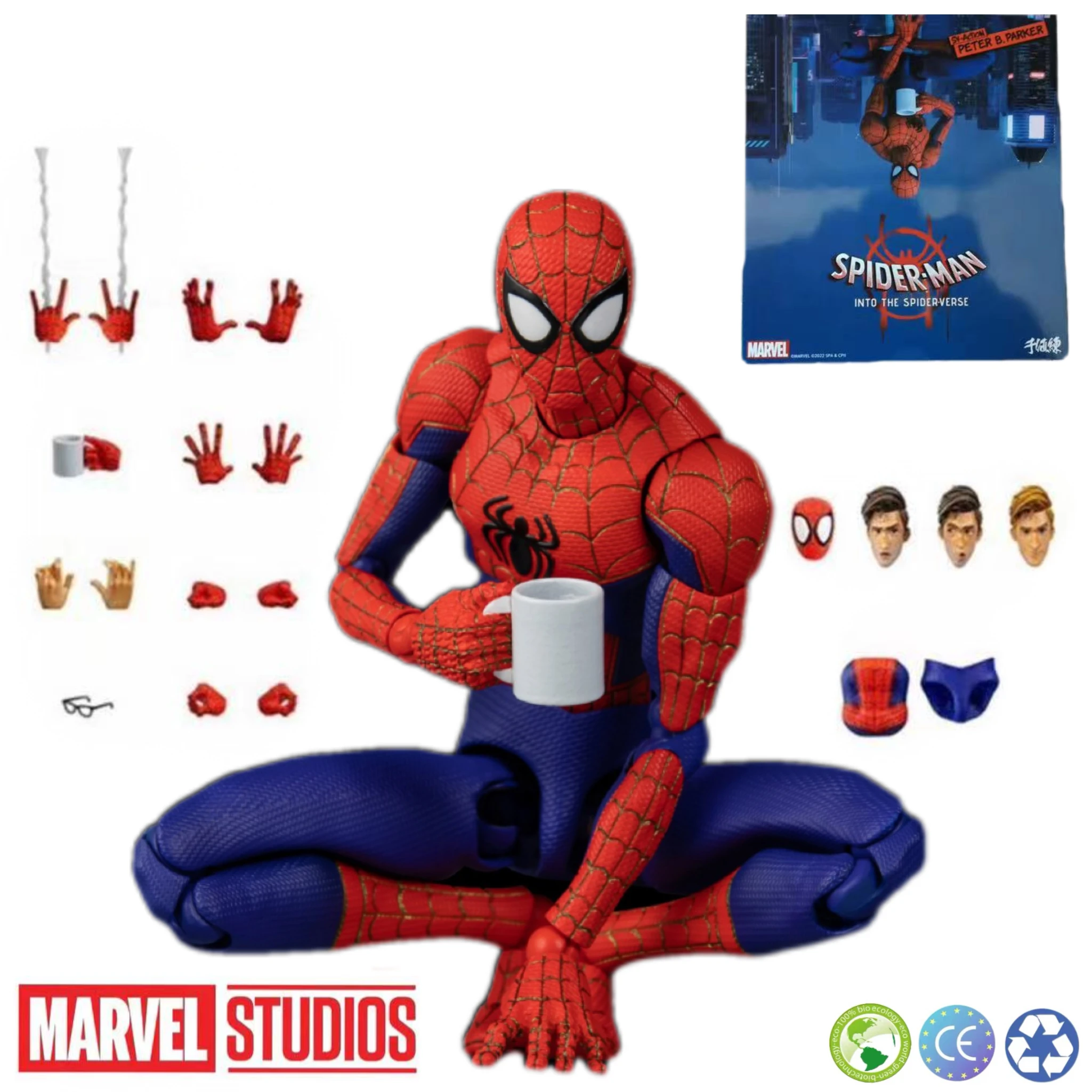 

Spider Man Sentinel Union Creative SV-Action INTO THE SPIDER VERSE Spider Men PERTER B PARKER PVC Model Toys Collection 16CM